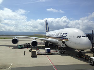 シンガポール航空 A380 ビジネスクラス搭乗記 関空-シンガポール 画像
