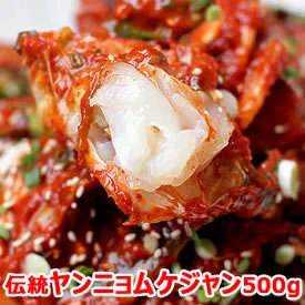 伝統 ヤンニョムケジャン 500g 甘い生のカニ 特製 ソース 画像
