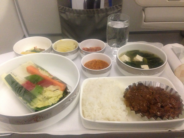 アシアナ航空755便 OZ755 ソウル 仁川発 ダナン 機内食 画像