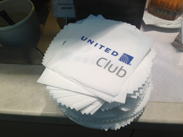 ユナイテッド航空ロゴ入り紙ナプキン画像